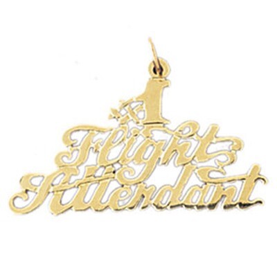Dazzlers Jewelry #1 Flight Attendant  Pendant Necklace Charm Bracelet in Yellow, White or Rose Gold…