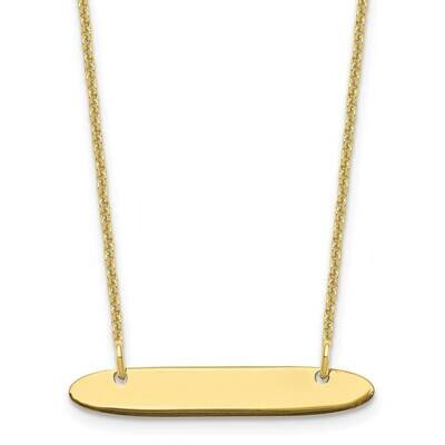 Polished Oblong Blank Bar Necklace 10k Gold Small 10XNA1199Y, MPN: 10XNA1199Y, 196904159095