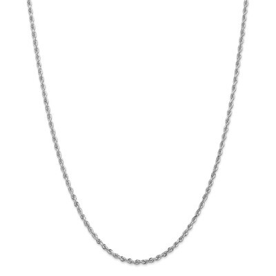 22 Inch 2.75mm Diamond -cut Quadruple Rope Chain 10k White Gold 10WQT021-22, MPN: 10WQT021-22, 1911…