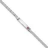 8 Inch Medical Red Enamel Anchor Link ID Bracelet 14k white Gold XM589FRW-8, MPN: XM589FRW-8, 19110…