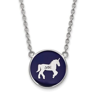 Delta Phi Epsilon Small Enameled Pendant with 18 Inch Chain Sterling Silver SS043DPH-18, MPN: SS043…