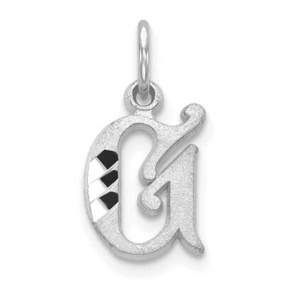 Initial G Charm 10k White Gold Diamond-cut 10WCH139-G, MPN: 10WCH139-G,