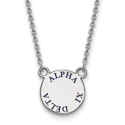 Alpha Xi Delta Extra Small Enameled Pendant with 18 Inch Chain Sterling Silver SS014AXD-18, MPN: SS…