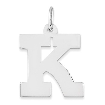 Block Initial K Charm Sterling Silver QC5095K, MPN: QC5095K, 191101182457