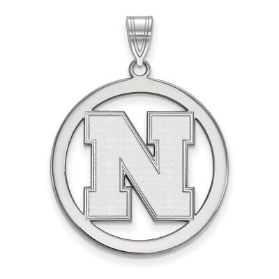 University of Nebraska Large Pendant in Circle Sterling Silver SS058UNE, MPN: SS058UNE, 886774713519