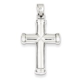 Hollow Reversible Cross Pendant Sterling Silver Rhodium-plated QC5839, MPN: QC5839, 883957913483