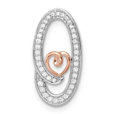 White and Rose Oval with Heart Diamond Chain Slide 14k Two-Tone Gold PM8534-017-WRA, MPN: PM8534-01…