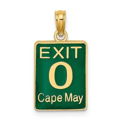 Exit 0 Cape May with Green Enamel Charm 14k Gold K7059, MPN: K7059, 637218142385