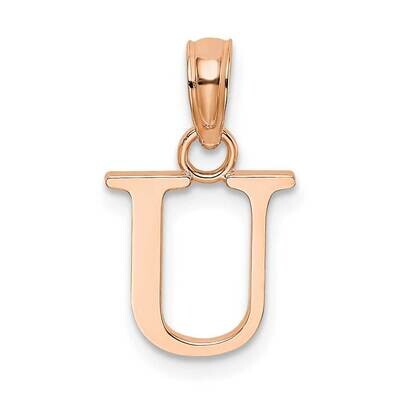 U Block Initial Charm 14k Rose Gold Polished K6423RU, MPN: K6423RU, 637218161584