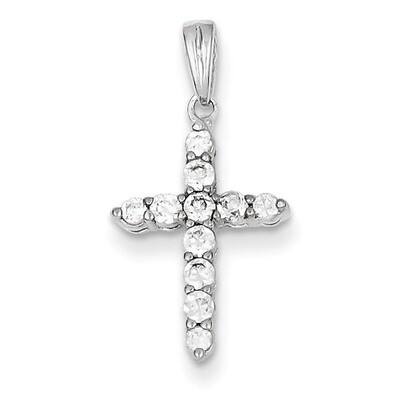 Cubic Zirconia Cross Pendant Sterling Silver QC5337, MPN: QC5337, 883957912882