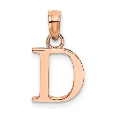 D Block Initial Charm 14k Rose Gold Polished K6423RD, MPN: K6423RD, 637218161416