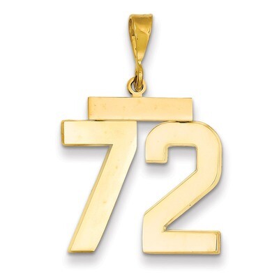 Number 72 Charm 14k Gold Large Polished LP72, MPN: LP72, 883957067803