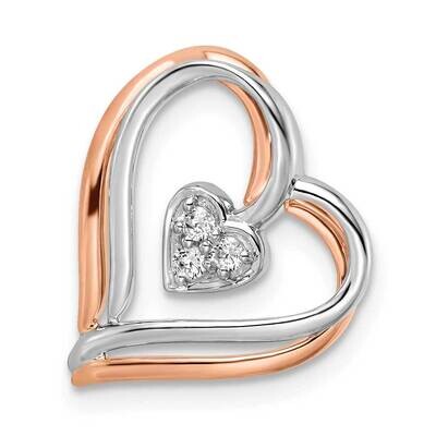 Si1/Si2, G H I, Double Picture Frame Heart Pendant 14k Gold Lab Grown Diamond PM9142-006-RWLG, MPN:…