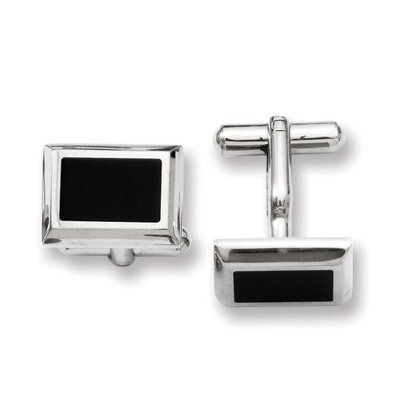 Black IP-plated Cufflinks - Stainless Steel SRC202 by Chisel, MPN: SRC202, 886774237725