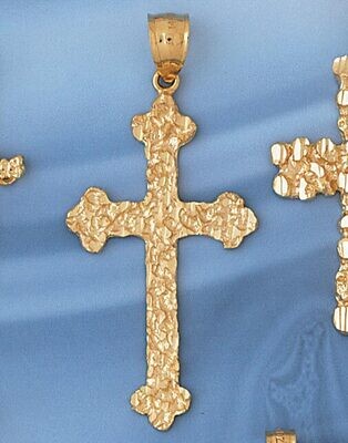 Dazzlers Jewelry Cross Pendant Necklace Charm Bracelet in Yellow, White or Rose Gold 8006, MPN: DZ-…