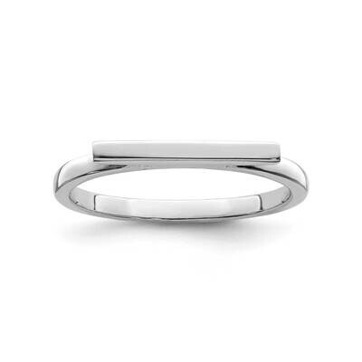 Polished Bar Ring Sterling Silver Rhodium-plated QR6914, MPN: QR6914, 883957966175