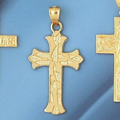 Dazzlers Jewelry Cross Pendant Necklace Charm Bracelet in Yellow, White or Rose Gold 8249, MPN: DZ-…