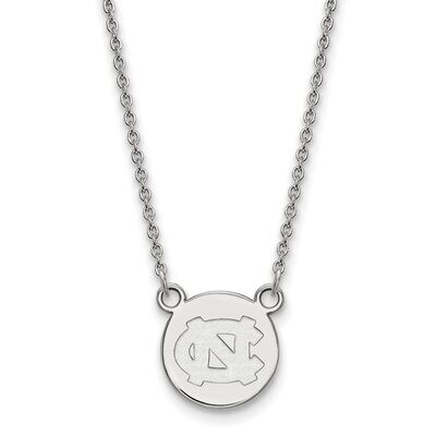 University of North Carolina Small Disc with Chain Necklace Sterling Silver SS038UNC-18, MPN: SS038…