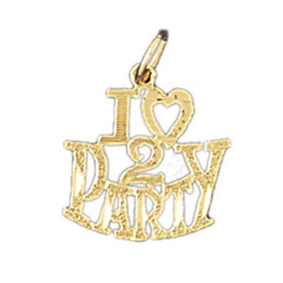 Dazzlers Jewelry I Love 2 Party Pendant Necklace Charm Bracelet in Yellow, White or Rose Gold 10824…