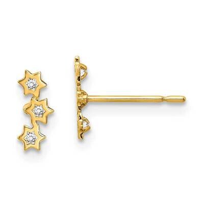 Stars Earrings 14k Gold CZ Diamond GK1025 by Madi K, MPN: GK1025, 191101901232