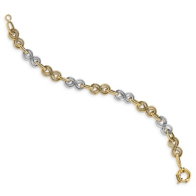 Leslie&#39;s Bracelet 14k Two-tone Gold Polished HB-LF1429-7.5, MPN: LF1429-7.5, 191101745638