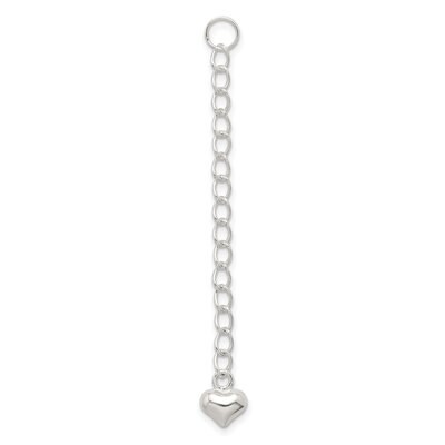 Heart 2 inch Chain Extender Sterling Silver SS3734, MPN: SS3734,