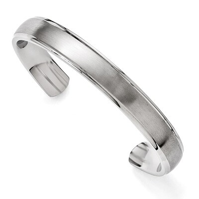 Polished and Brushed Ridged Edge Bangle - Stainless Steel SRB1516 by Chisel, MPN: SRB1516, 88677467…