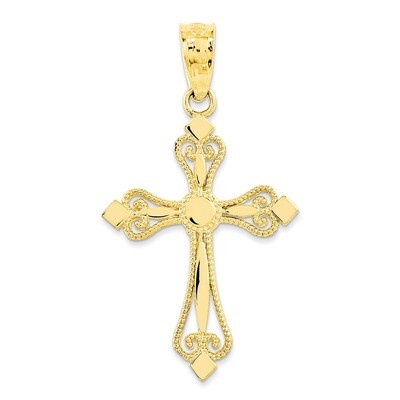 Mini Budded Cross Pendant 14k Gold K5025, MPN: K5025, 886774639970