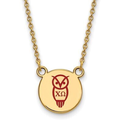Chi Omega Extra Small Enameled Pendant with 18 Inch Chain Gold-plated Silver GP044CHO-18, MPN: GP04…