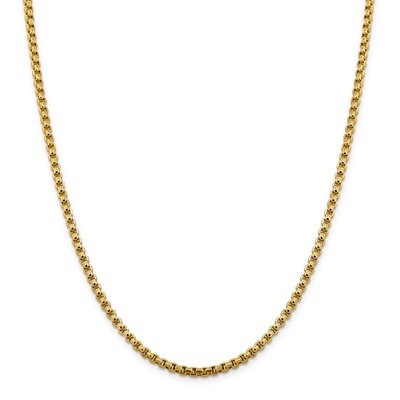 18 Inch 3.6mm Hollow Round Box Chain 14k Gold BC163-18, MPN: BC163-18, 883957059358