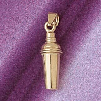 Dazzlers Jewelry Cocktail Shaker Pendant Necklace Charm Bracelet in Yellow, White or Rose Gold 6941…
