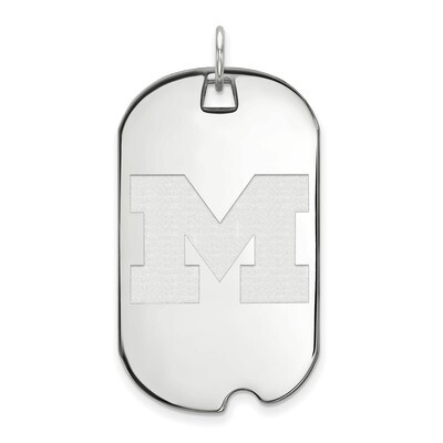 Michigan University of Large Dog Tag 14k White Gold 4W027UM, MPN: 4W027UM, 886774845340