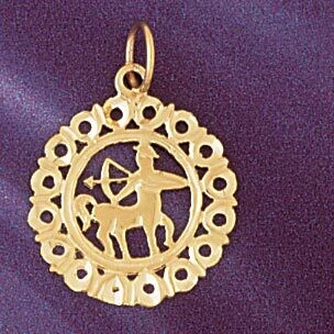 Dazzlers Jewelry Sagittarius Archer Zodiac Pendant Necklace Charm Bracelet in Yellow, White or Rose…