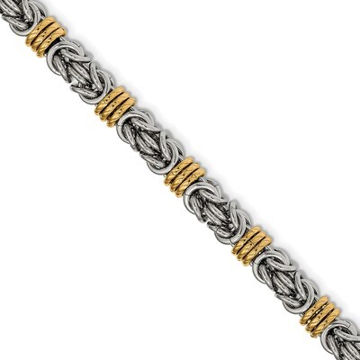 Yellow IP-plated 8.25 Inch Bracelet Stainless Steel Polished SRB2527-8.25 by Chisel, MPN: SRB2527-8…
