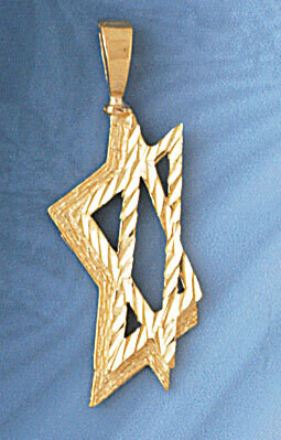 Dazzlers Jewelry Star of David Pendant Necklace Charm Bracelet in Yellow, White or Rose Gold 9164, …