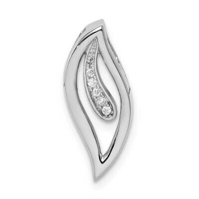 Journey Leaf Chain Slide Sterling Silver Rhodium-plated CZ Diamond QP5345, MPN: QP5345, 886774094434