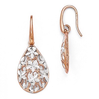 Leslie&#39;s Rose Gold-toned Polished Textured Earrings - Sterling Silver HB-QLE521, MPN: QLE521, 88677…