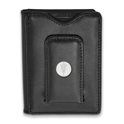 Arizona State Univ Black Leather Money Clip Wallet Sterling Silver SS058AZS-W1, MPN: SS058AZS-W1, 1…