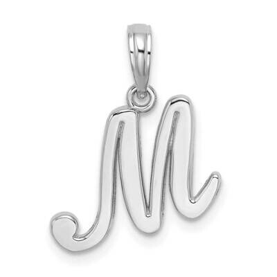 M Script Initial Charm 14k White Gold Polished K6422WM, MPN: K6422WM, 196904086223
