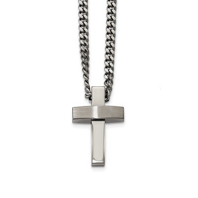 Cross Necklace Stainless Steel Brushed and Polished SRN2050-20 by Chisel, MPN: SRN2050-20, 88677467…