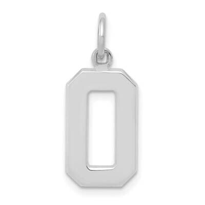 Casted Medium Polished Number 0 Charm 14k White Gold WMP00, MPN: WMP00, 196904072318