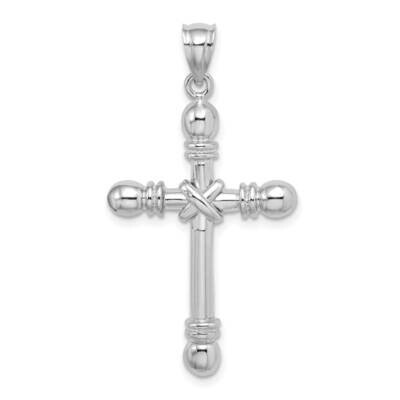 Cylinder Cross Charm 14k White Gold Polished K8518W, MPN: K8518W, 637218153497