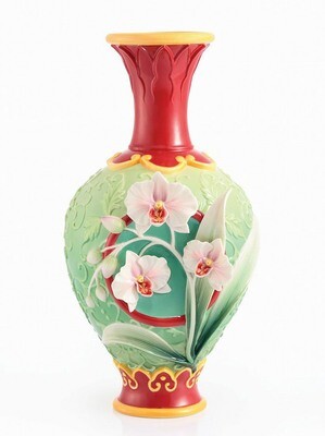 Franz Porcelain Continuity Of Fortune The Moth Orchid Vase FZ02957, MPN: FZ02957,