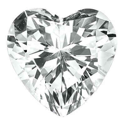 Cubic Zirconia White 6mm Heart Faceted AAA Quality Gemstone CZ-0600-HTF-WH-AAA, MPN: CZ-0600-HTF-WH…