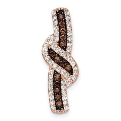 Black Rhodium-Plated CZ Diamond Fancy Chain Slide Sterling Silver Rose-Tone QP5606, MPN: QP5606,