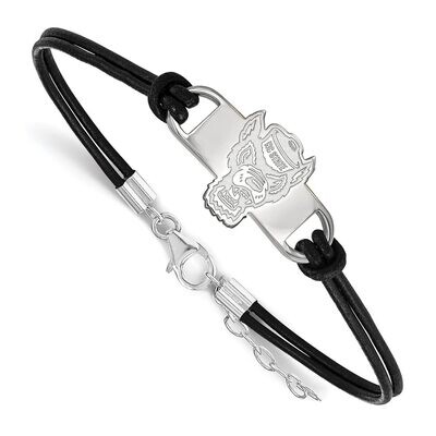 North Carolina State University Leather Bracelet Small Center Sterling Silver SS070NCS-7, MPN: SS07…