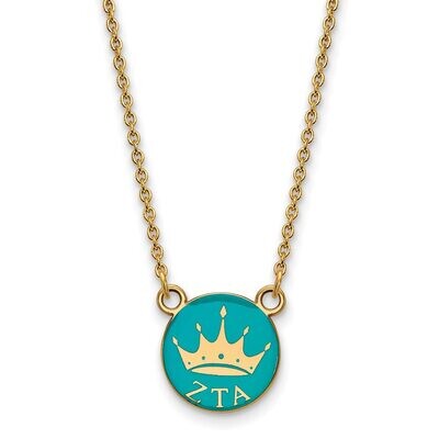 Zeta Tau Alpha Extra Small Enameled Pendant with 18 Inch Chain Gold-plated Silver GP042ZTA-18, MPN:…