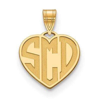 Etched Heart Monogram Charm Gold-plated  XNA894GP, MPN: XNA894GP,