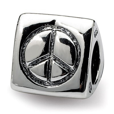 Peace, Smiley Face &amp; Heart Trilogy Bead - Sterling Silver QRS1642, MPN: QRS1642, 883957308463
