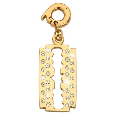 Nikki Lissoni Sparkling Razor Blade Charm Gold-plated 22 x 12mm D1249GM, MPN: D1249GM, 8719075304433